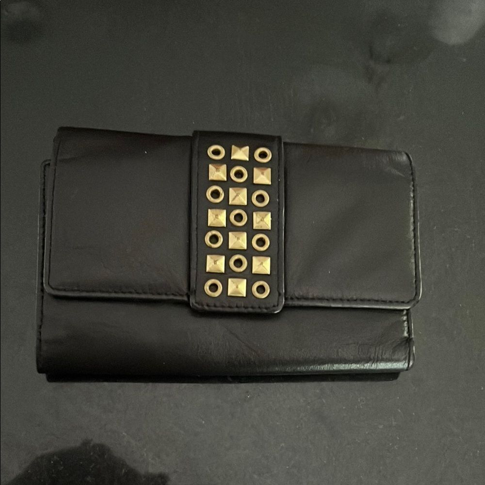 Black vintage Studded Women's Wallet with so many pockets very soft
